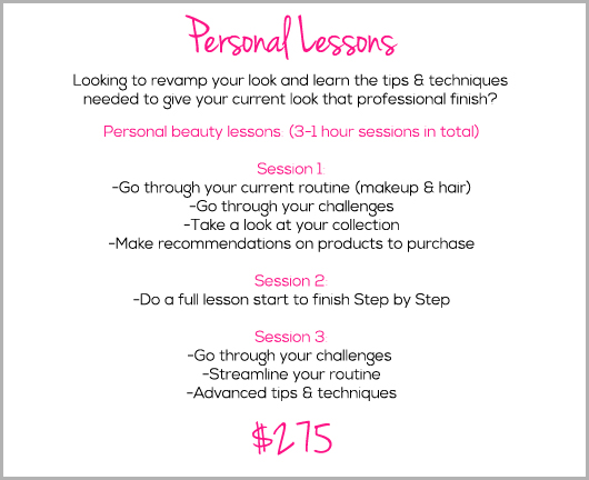 Personal online makeup lessons